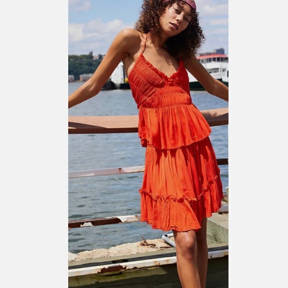 Free People Hooked On You Halter Cropped Mini Skirt Set